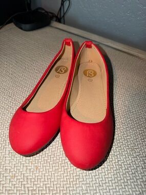 Red Circle Footwear Red Ballet Flats